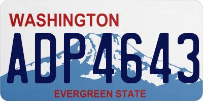 WA license plate ADP4643