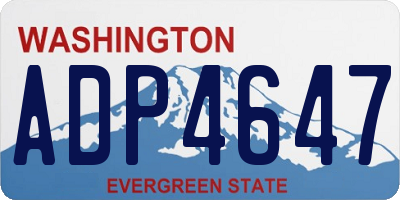 WA license plate ADP4647