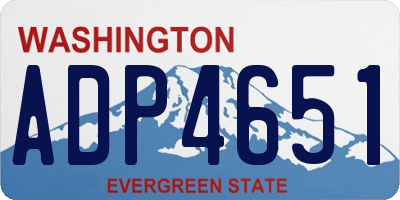 WA license plate ADP4651