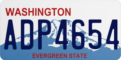 WA license plate ADP4654