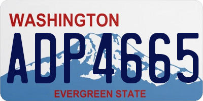 WA license plate ADP4665