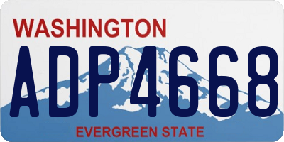 WA license plate ADP4668