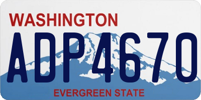 WA license plate ADP4670