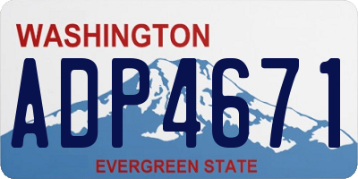 WA license plate ADP4671