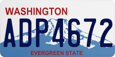 WA license plate ADP4672