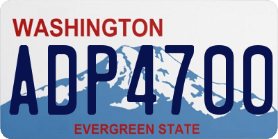 WA license plate ADP4700