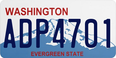 WA license plate ADP4701