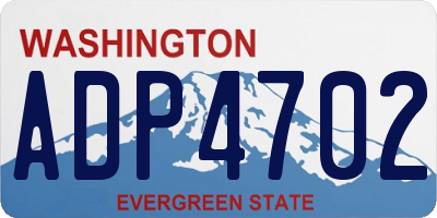 WA license plate ADP4702