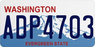 WA license plate ADP4703