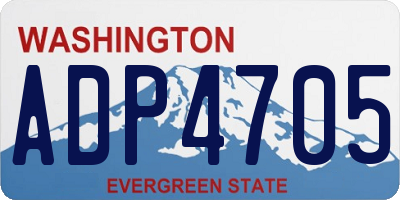 WA license plate ADP4705