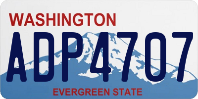 WA license plate ADP4707