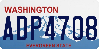 WA license plate ADP4708