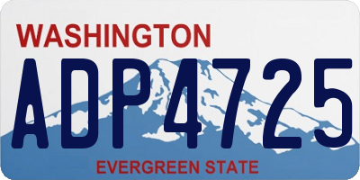 WA license plate ADP4725