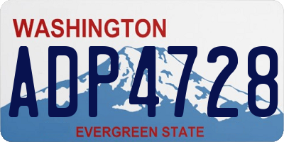 WA license plate ADP4728