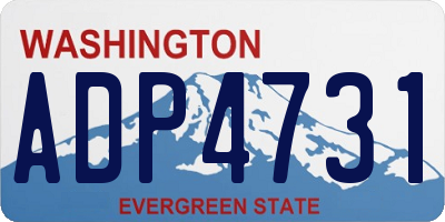 WA license plate ADP4731