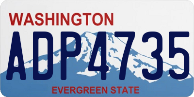 WA license plate ADP4735