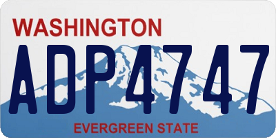 WA license plate ADP4747