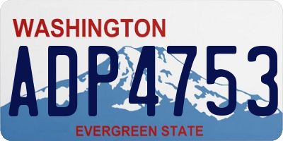 WA license plate ADP4753