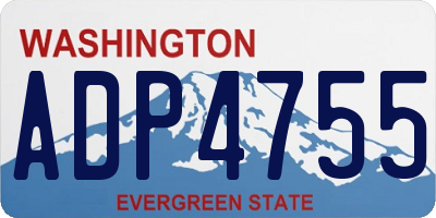 WA license plate ADP4755