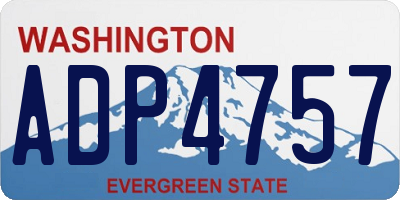 WA license plate ADP4757