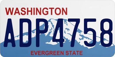 WA license plate ADP4758