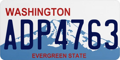 WA license plate ADP4763