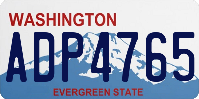 WA license plate ADP4765