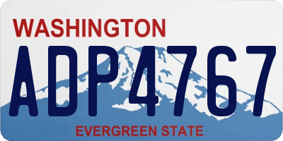 WA license plate ADP4767