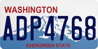 WA license plate ADP4768