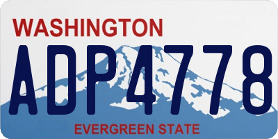 WA license plate ADP4778