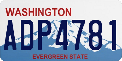 WA license plate ADP4781
