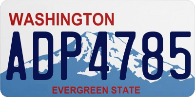 WA license plate ADP4785