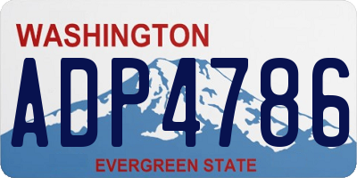 WA license plate ADP4786