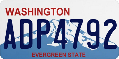WA license plate ADP4792