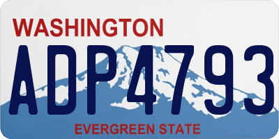 WA license plate ADP4793
