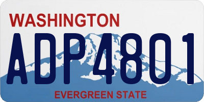 WA license plate ADP4801