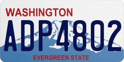 WA license plate ADP4802