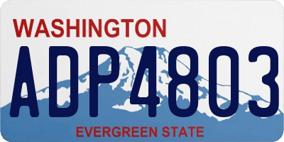 WA license plate ADP4803