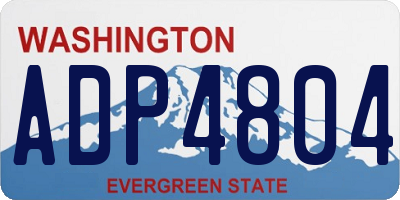 WA license plate ADP4804