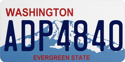 WA license plate ADP4840