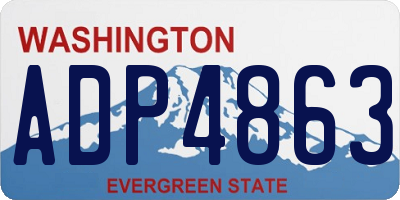 WA license plate ADP4863