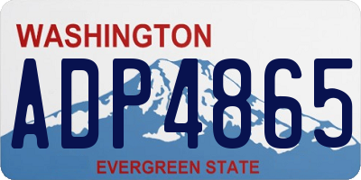 WA license plate ADP4865