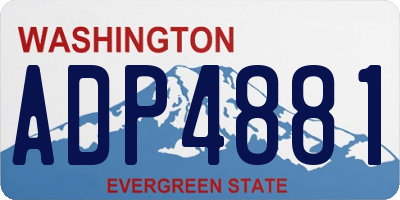 WA license plate ADP4881