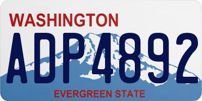 WA license plate ADP4892