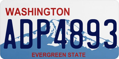 WA license plate ADP4893