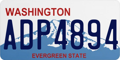 WA license plate ADP4894