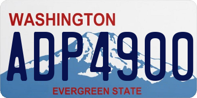 WA license plate ADP4900