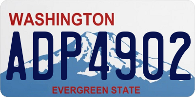 WA license plate ADP4902
