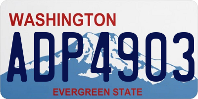 WA license plate ADP4903