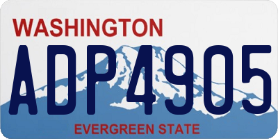 WA license plate ADP4905